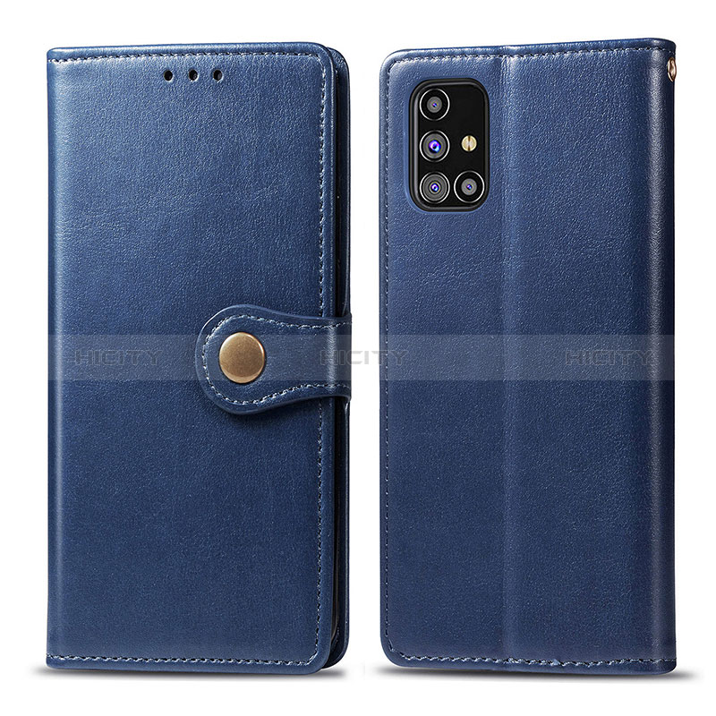 Custodia Portafoglio In Pelle Cover con Supporto S05D per Samsung Galaxy M31s Blu