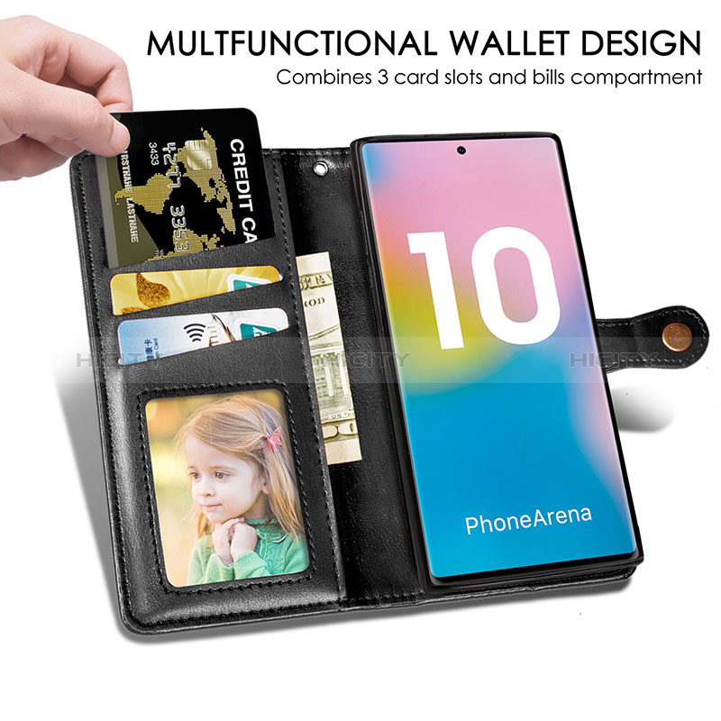 Custodia Portafoglio In Pelle Cover con Supporto S05D per Samsung Galaxy Note 10 Plus 5G