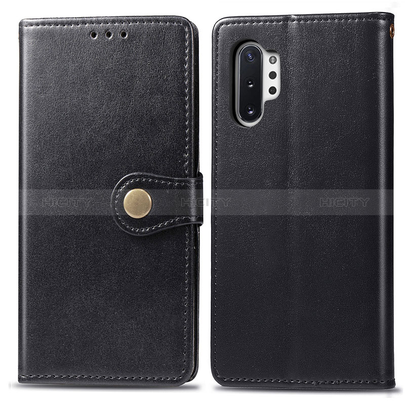 Custodia Portafoglio In Pelle Cover con Supporto S05D per Samsung Galaxy Note 10 Plus 5G Nero