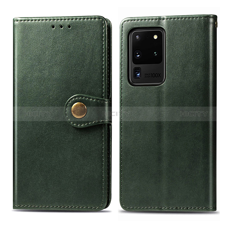 Custodia Portafoglio In Pelle Cover con Supporto S05D per Samsung Galaxy S20 Ultra 5G Verde