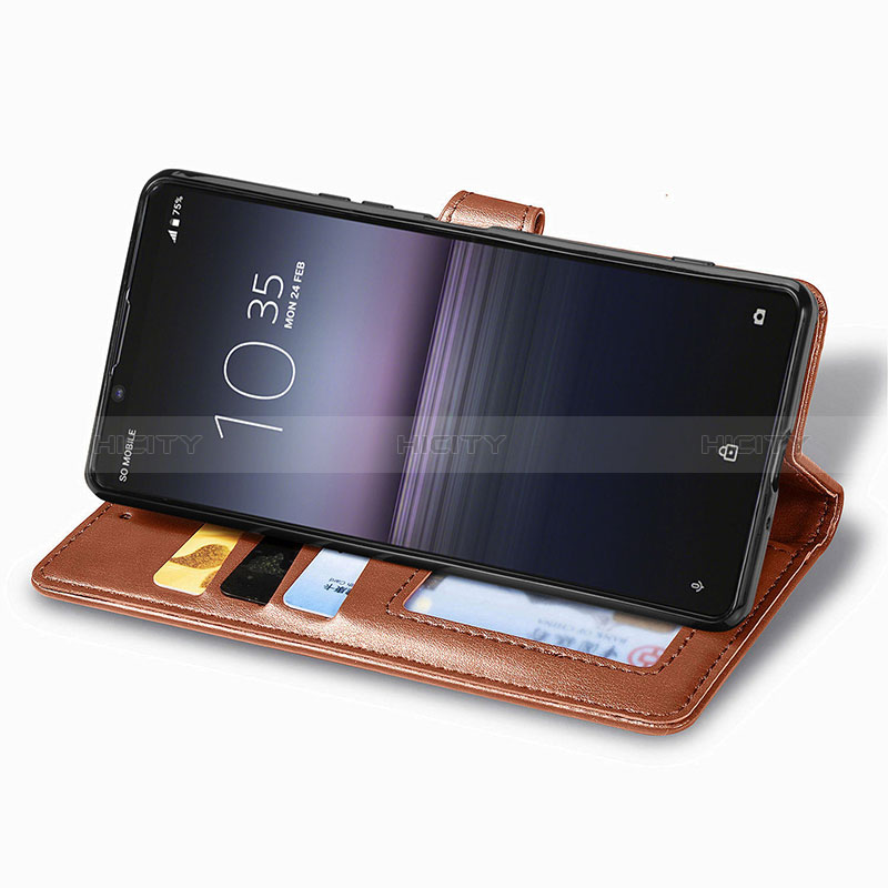 Custodia Portafoglio In Pelle Cover con Supporto S05D per Sony Xperia 1 II