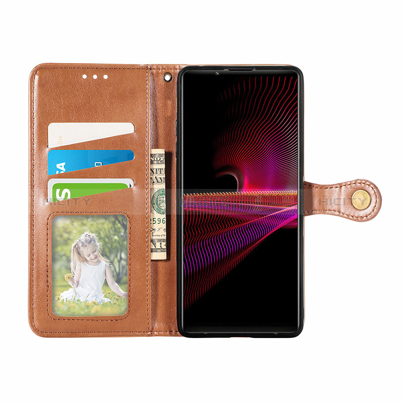 Custodia Portafoglio In Pelle Cover con Supporto S05D per Sony Xperia 1 III