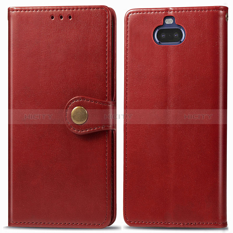 Custodia Portafoglio In Pelle Cover con Supporto S05D per Sony Xperia 8 Lite Rosso