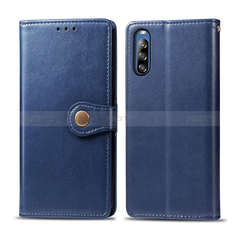 Custodia Portafoglio In Pelle Cover con Supporto S05D per Sony Xperia L4 Blu