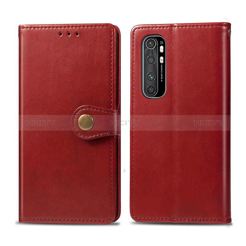 Custodia Portafoglio In Pelle Cover con Supporto S05D per Xiaomi Mi Note 10 Lite Rosso