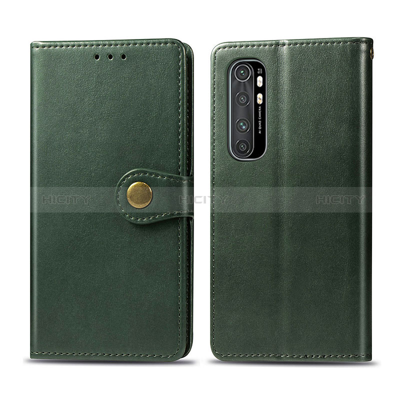 Custodia Portafoglio In Pelle Cover con Supporto S05D per Xiaomi Mi Note 10 Lite Verde
