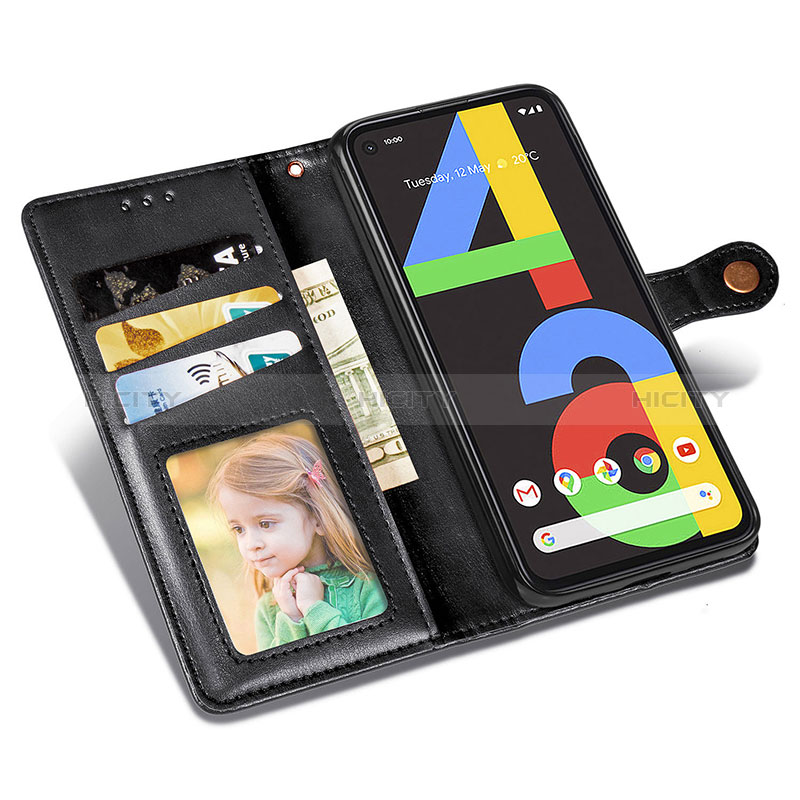 Custodia Portafoglio In Pelle Cover con Supporto S06D per Google Pixel 4a