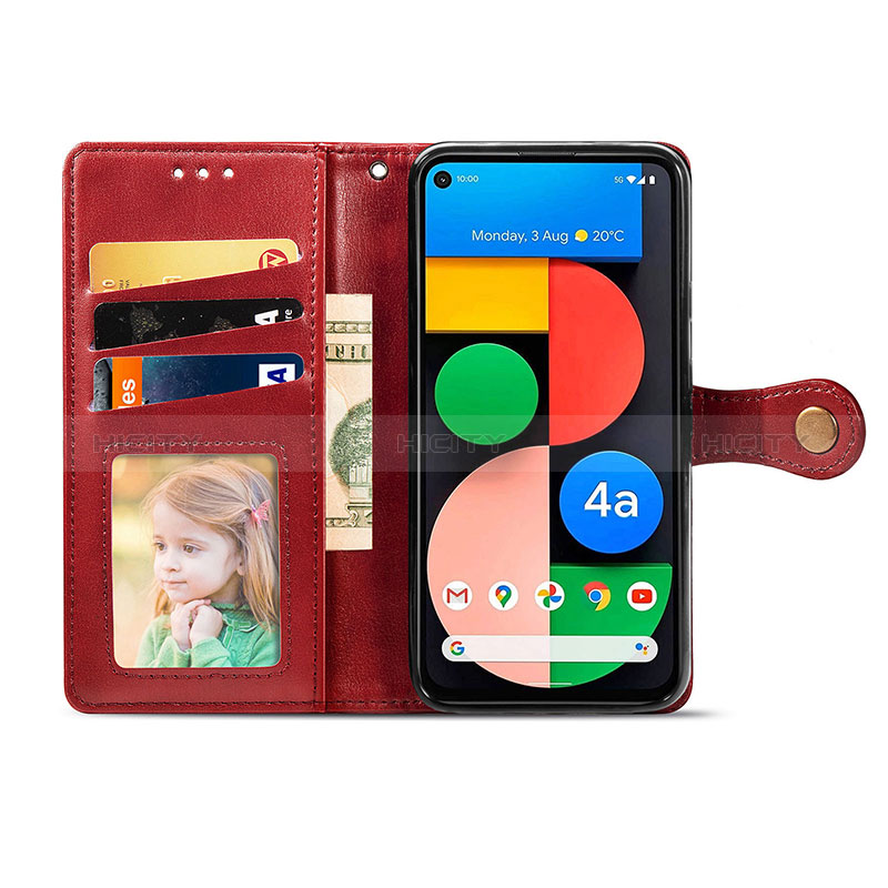 Custodia Portafoglio In Pelle Cover con Supporto S07D per Google Pixel 5 XL 5G