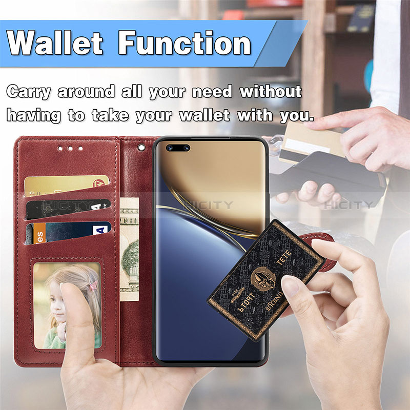 Custodia Portafoglio In Pelle Cover con Supporto S07D per Huawei Honor Magic3 5G
