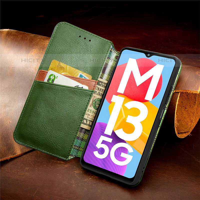 Custodia Portafoglio In Pelle Cover con Supporto S07D per Samsung Galaxy M13 5G