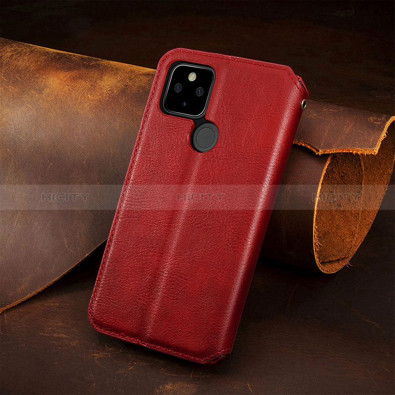 Custodia Portafoglio In Pelle Cover con Supporto S09D per Google Pixel 5