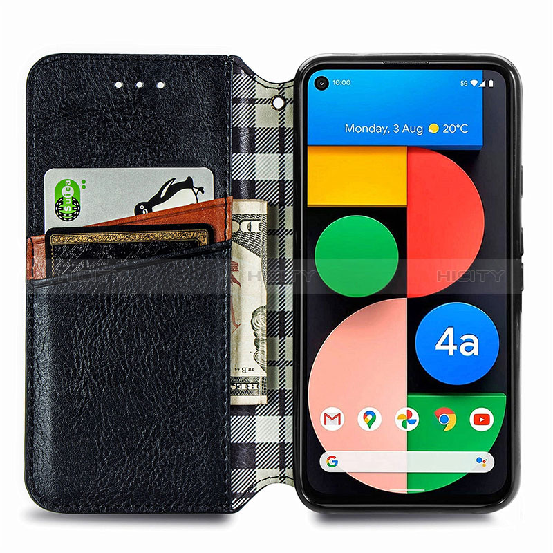 Custodia Portafoglio In Pelle Cover con Supporto S09D per Google Pixel 5 XL 5G