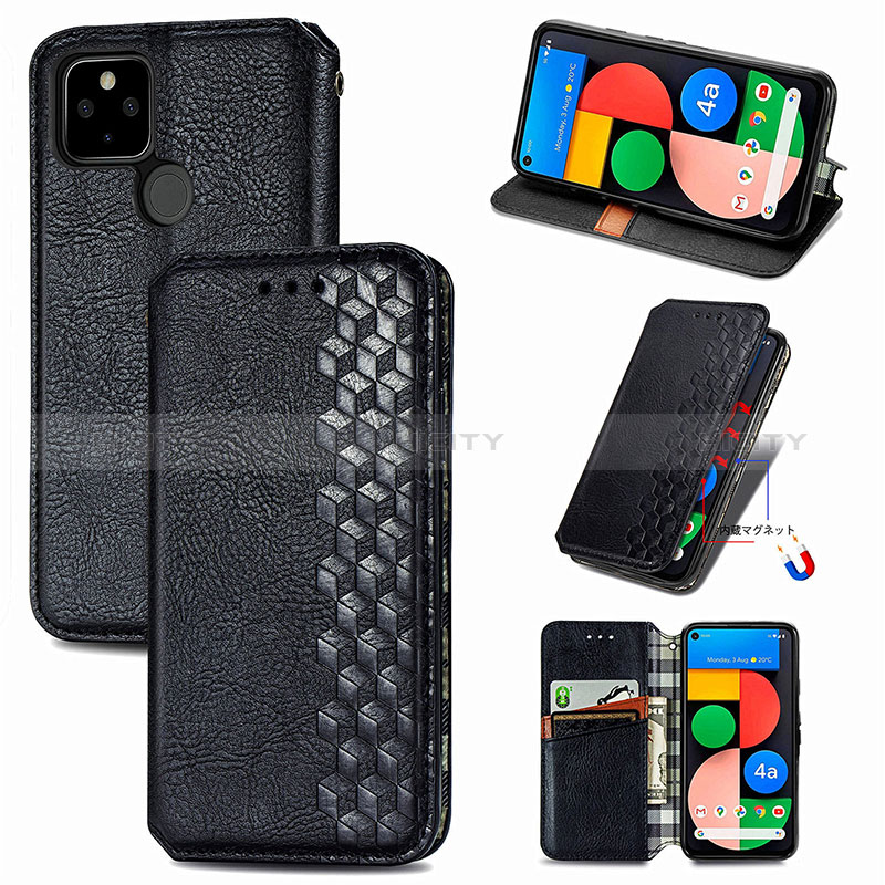 Custodia Portafoglio In Pelle Cover con Supporto S09D per Google Pixel 5 XL 5G