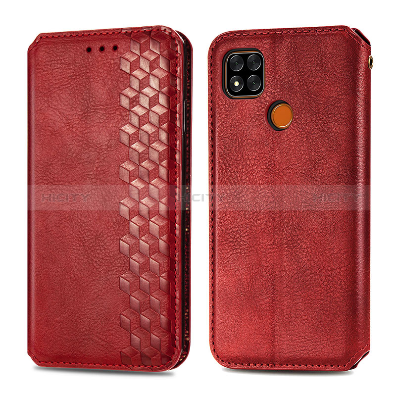 Custodia Portafoglio In Pelle Cover con Supporto S09D per Xiaomi Redmi 10A 4G Rosso