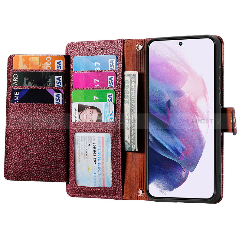 Custodia Portafoglio In Pelle Cover con Supporto S15D per Samsung Galaxy S22 Plus 5G