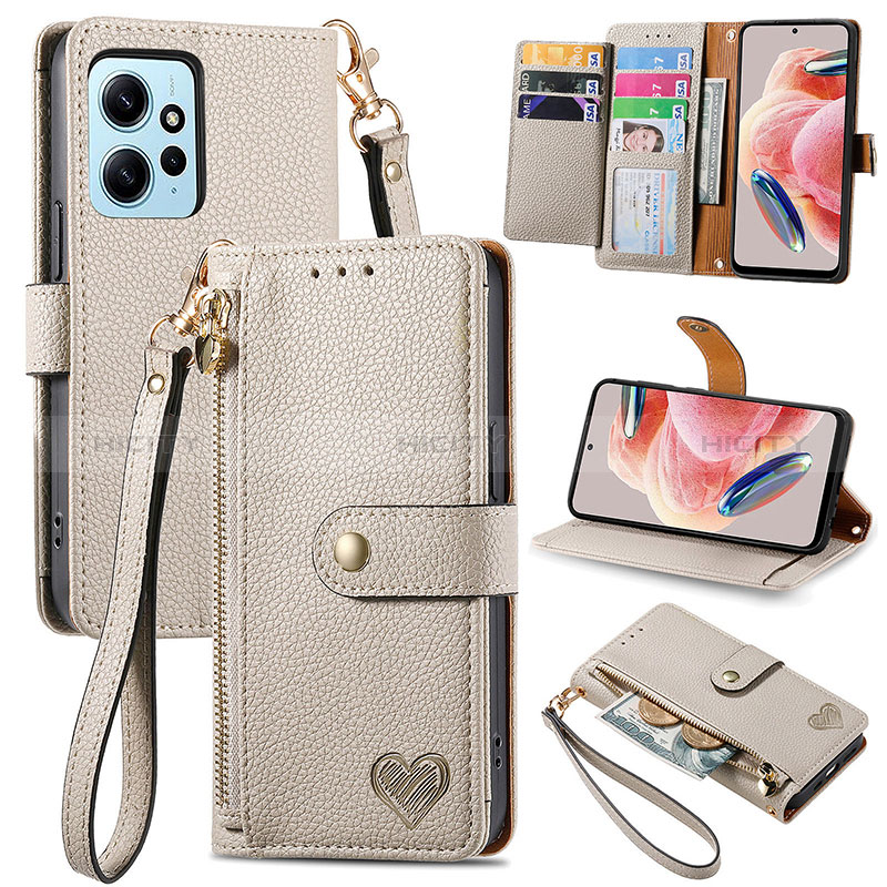 Custodia Portafoglio In Pelle Cover con Supporto S15D per Xiaomi Redmi Note 12 4G