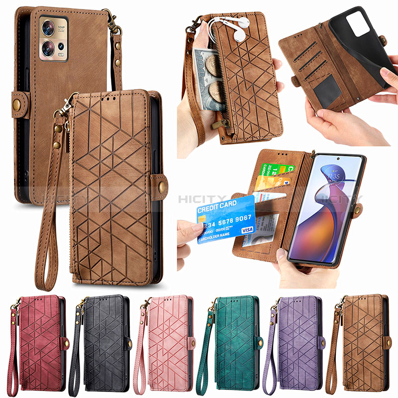 Custodia Portafoglio In Pelle Cover con Supporto S18D per Motorola Moto Edge 30 Fusion 5G