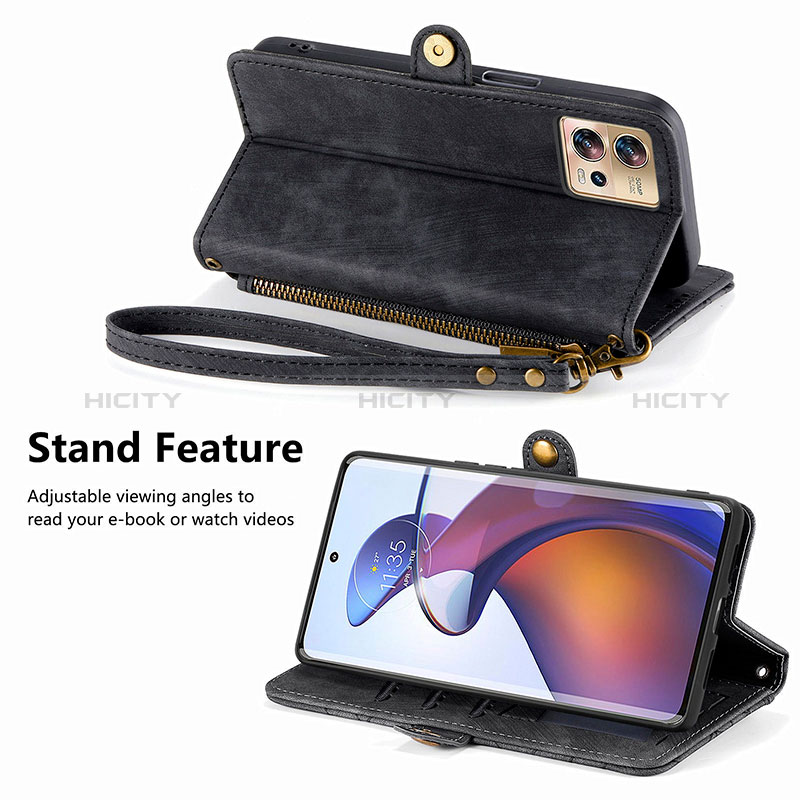 Custodia Portafoglio In Pelle Cover con Supporto S18D per Motorola Moto Edge 30 Pro 5G