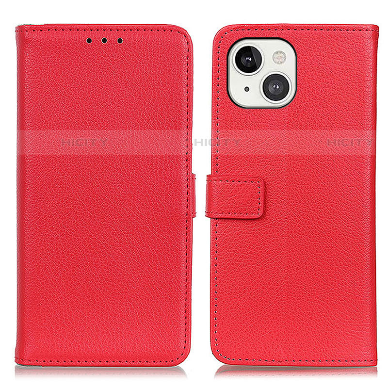 Custodia Portafoglio In Pelle Cover con Supporto T01 per Apple iPhone 13 Mini Rosso