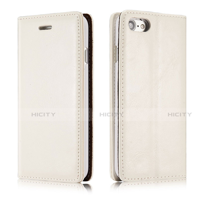 Custodia Portafoglio In Pelle Cover con Supporto T01 per Apple iPhone SE (2020) Bianco