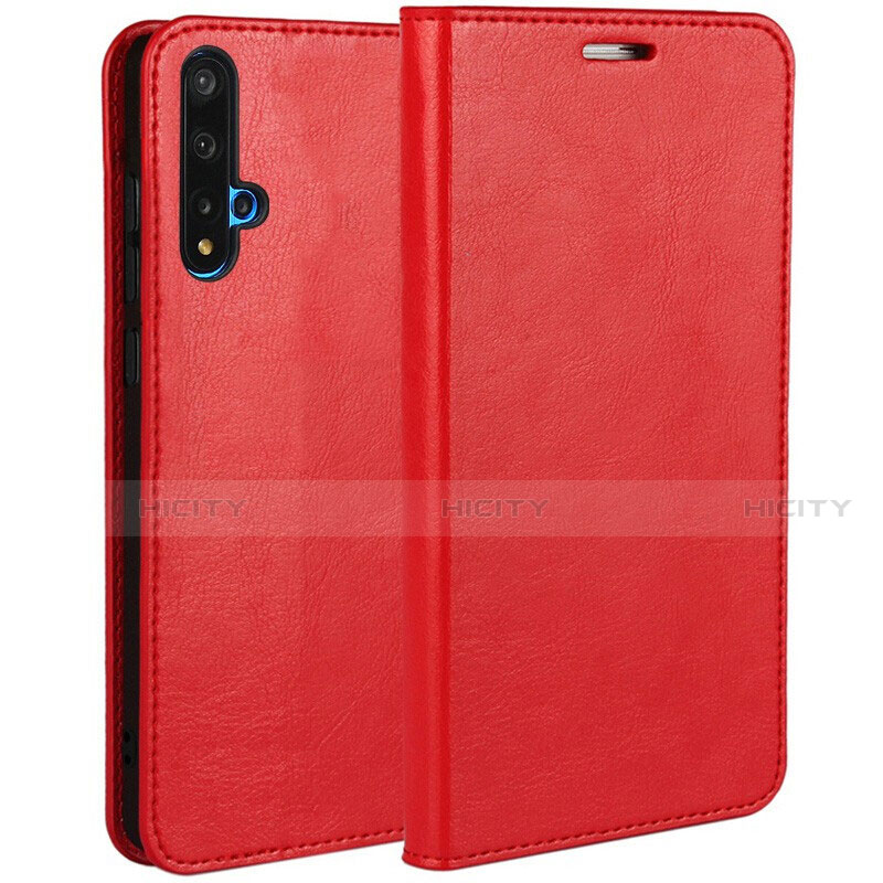 Custodia Portafoglio In Pelle Cover con Supporto T01 per Huawei Honor 20 Rosso