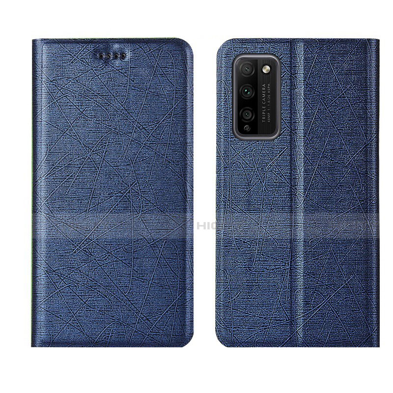 Custodia Portafoglio In Pelle Cover con Supporto T01 per Huawei Honor 30 Lite 5G Blu