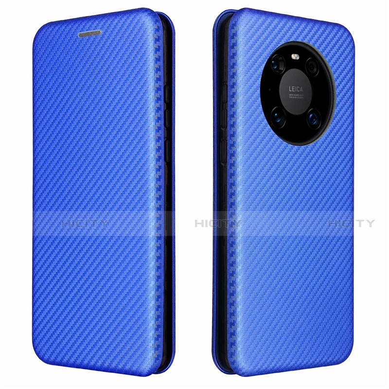 Custodia Portafoglio In Pelle Cover con Supporto T01 per Huawei Mate 40 Pro Blu