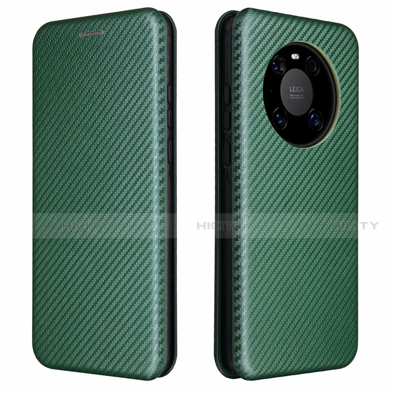 Custodia Portafoglio In Pelle Cover con Supporto T01 per Huawei Mate 40 Pro Verde