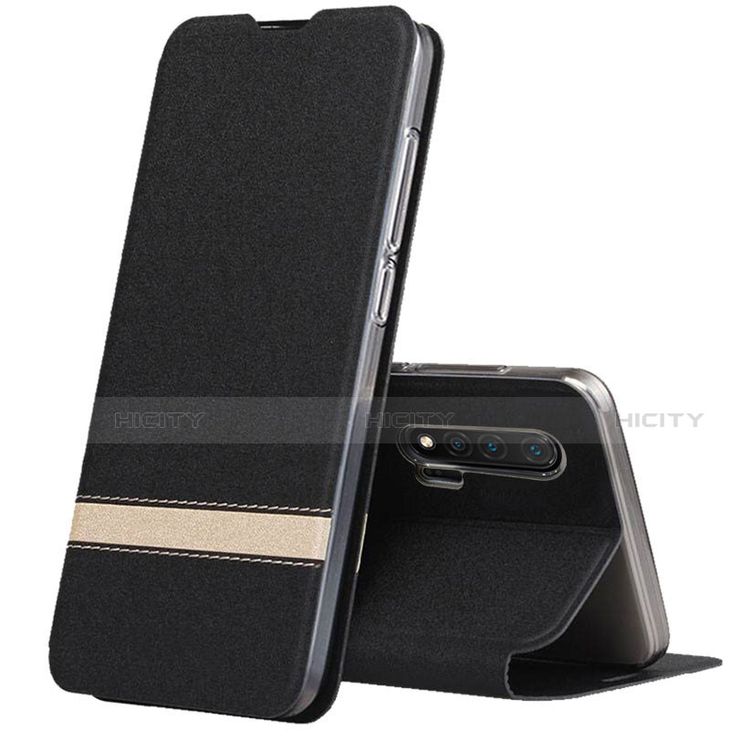 Custodia Portafoglio In Pelle Cover con Supporto T01 per Huawei Nova 6 5G Nero