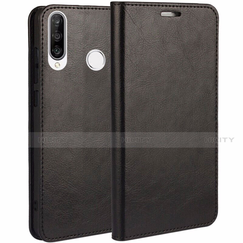 Custodia Portafoglio In Pelle Cover con Supporto T01 per Huawei P30 Lite Nero