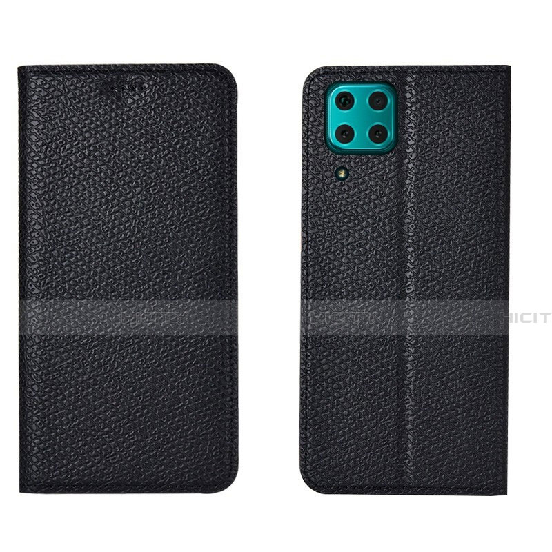 Custodia Portafoglio In Pelle Cover con Supporto T01 per Huawei P40 Lite Nero