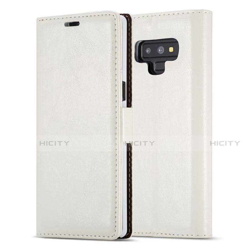 Custodia Portafoglio In Pelle Cover con Supporto T01 per Samsung Galaxy Note 9 Bianco