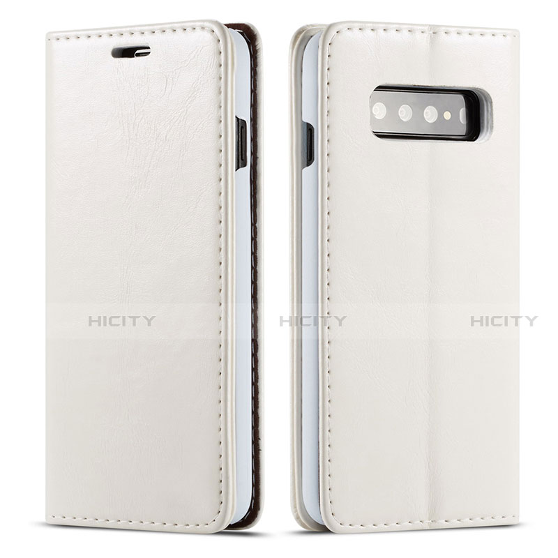 Custodia Portafoglio In Pelle Cover con Supporto T01 per Samsung Galaxy S10 5G Bianco