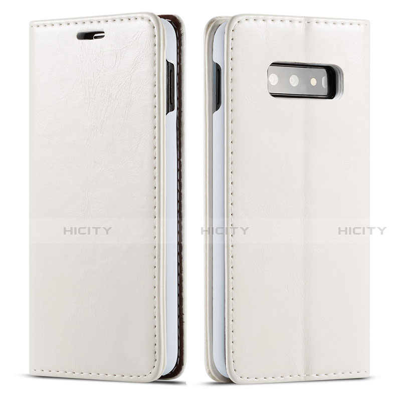 Custodia Portafoglio In Pelle Cover con Supporto T01 per Samsung Galaxy S10e Bianco