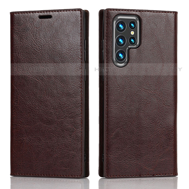 Custodia Portafoglio In Pelle Cover con Supporto T01D per Samsung Galaxy S22 Ultra 5G