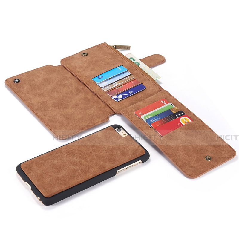 Custodia Portafoglio In Pelle Cover con Supporto T02 per Apple iPhone 6S Plus