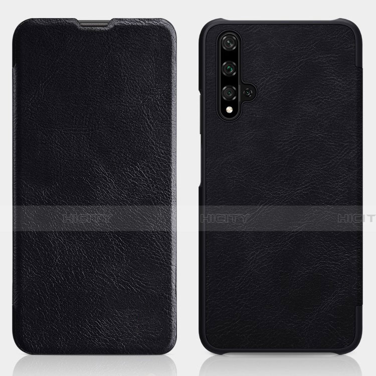 Custodia Portafoglio In Pelle Cover con Supporto T02 per Huawei Honor 20 Nero