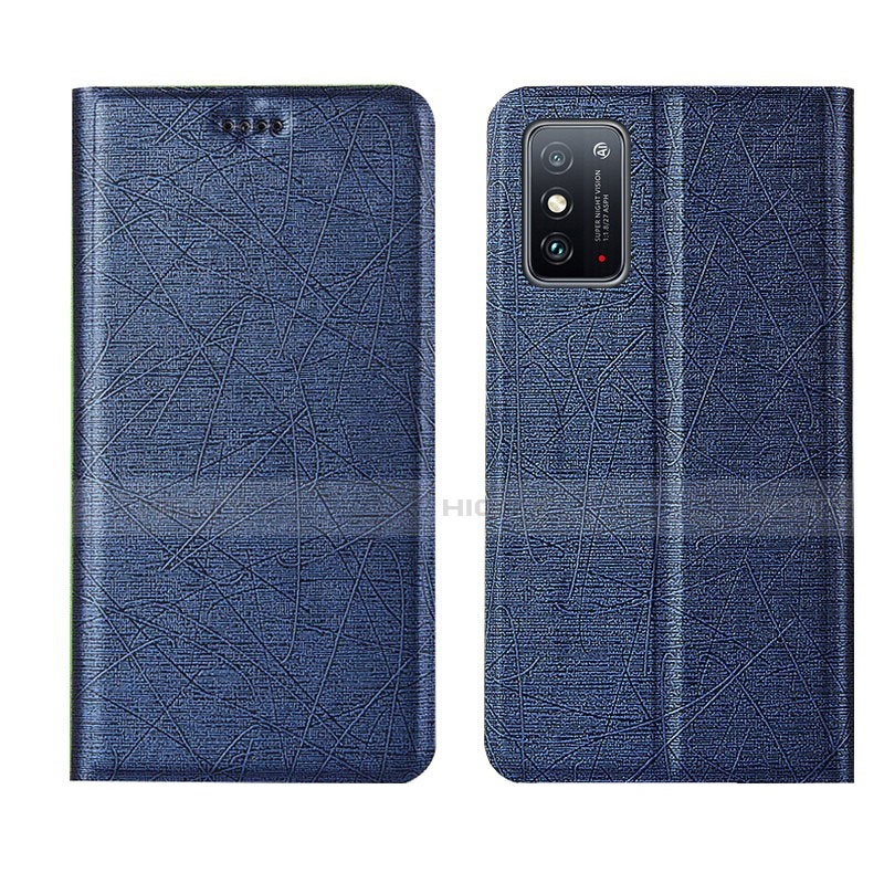 Custodia Portafoglio In Pelle Cover con Supporto T02 per Huawei Honor X10 Max 5G Blu