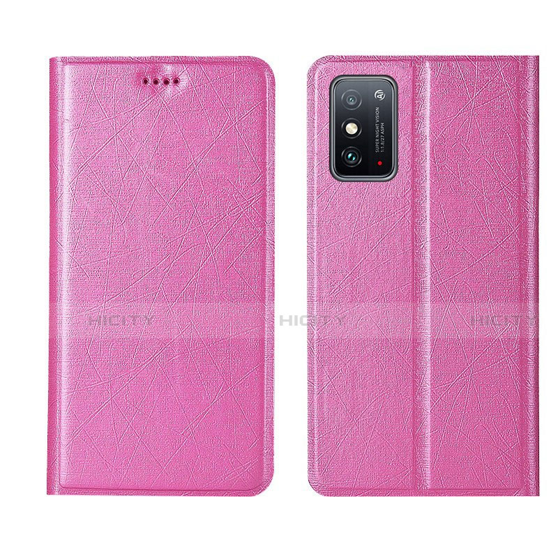 Custodia Portafoglio In Pelle Cover con Supporto T02 per Huawei Honor X10 Max 5G Rosa