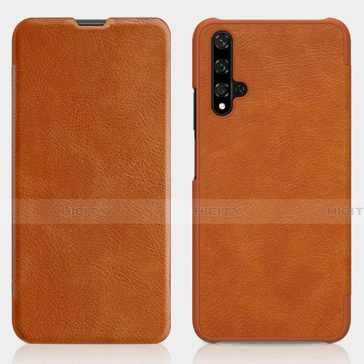 Custodia Portafoglio In Pelle Cover con Supporto T02 per Huawei Nova 5T Arancione