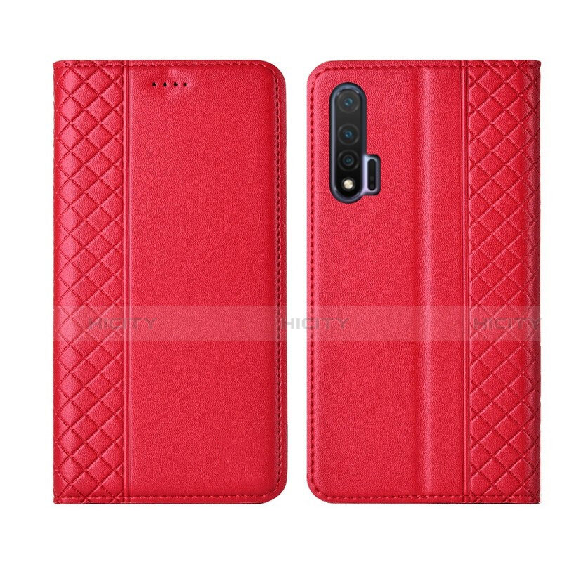 Custodia Portafoglio In Pelle Cover con Supporto T02 per Huawei Nova 6 5G Rosso