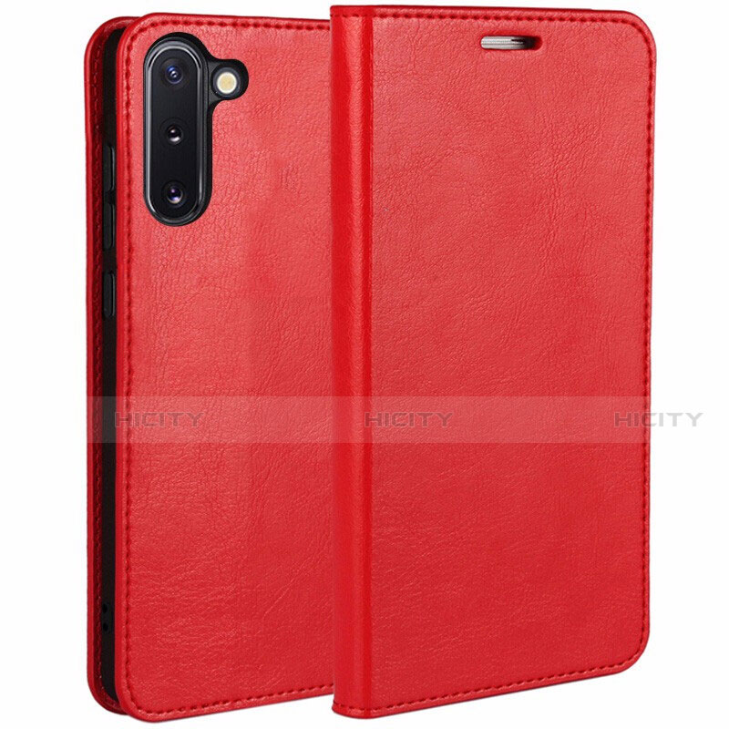 Custodia Portafoglio In Pelle Cover con Supporto T02 per Samsung Galaxy Note 10 Rosso