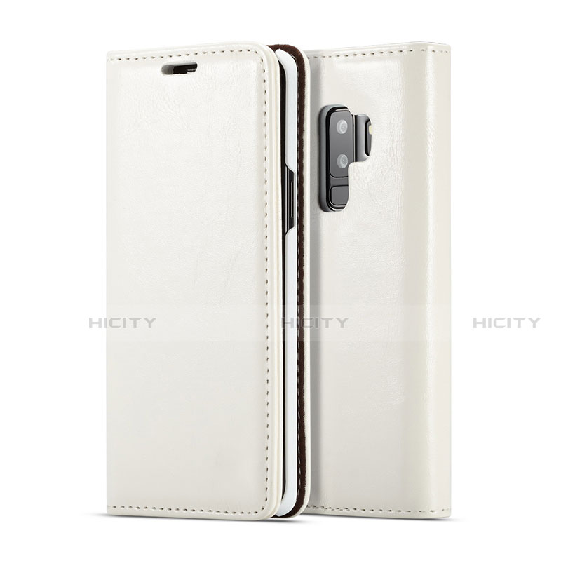 Custodia Portafoglio In Pelle Cover con Supporto T02 per Samsung Galaxy S9 Plus Bianco