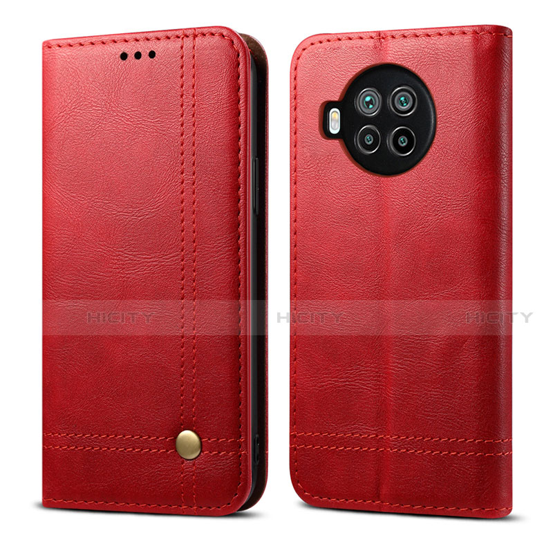 Custodia Portafoglio In Pelle Cover con Supporto T02 per Xiaomi Mi 10T Lite 5G Rosso