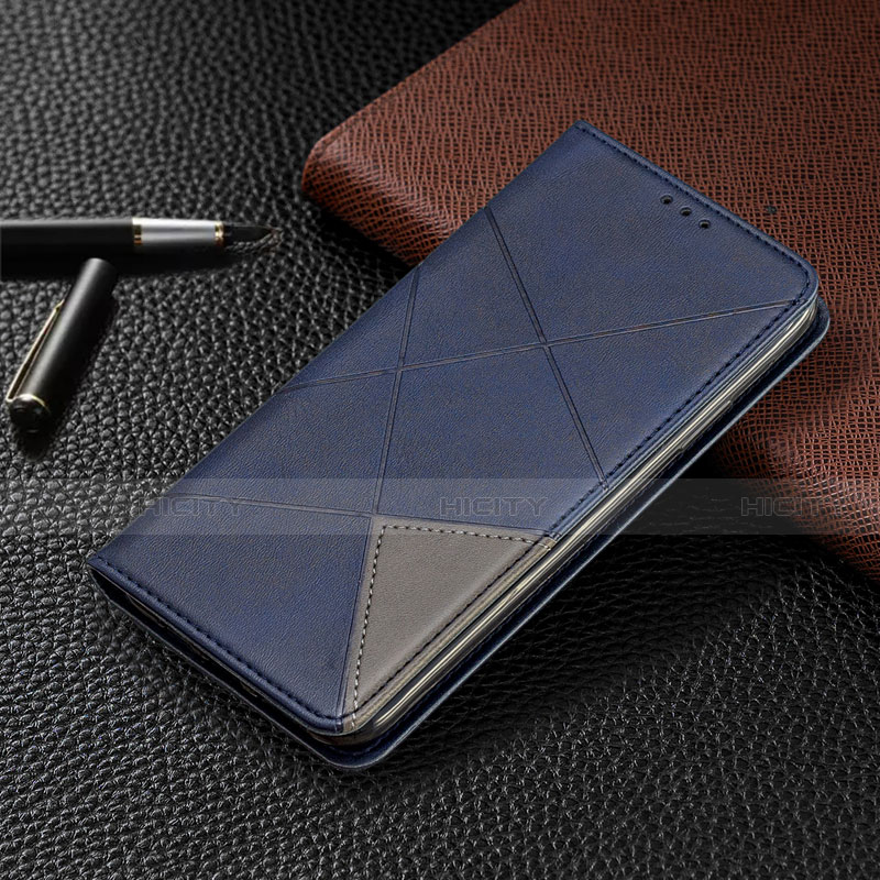 Custodia Portafoglio In Pelle Cover con Supporto T02 per Xiaomi Redmi Note 9 Pro Max Blu