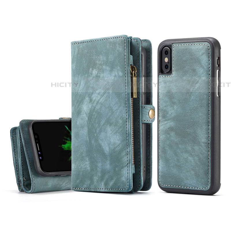 Custodia Portafoglio In Pelle Cover con Supporto T03 per Apple iPhone Xs