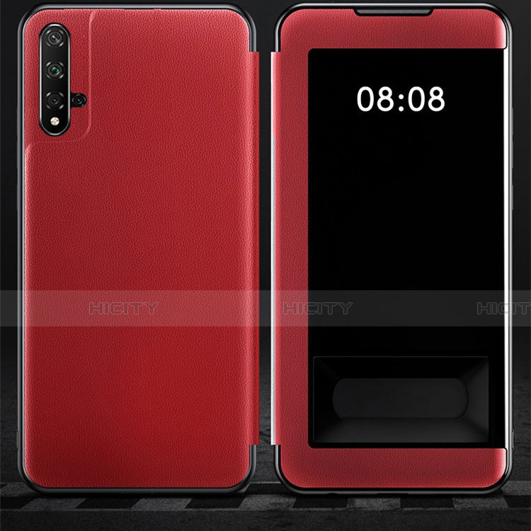 Custodia Portafoglio In Pelle Cover con Supporto T03 per Huawei Nova 5T Rosso