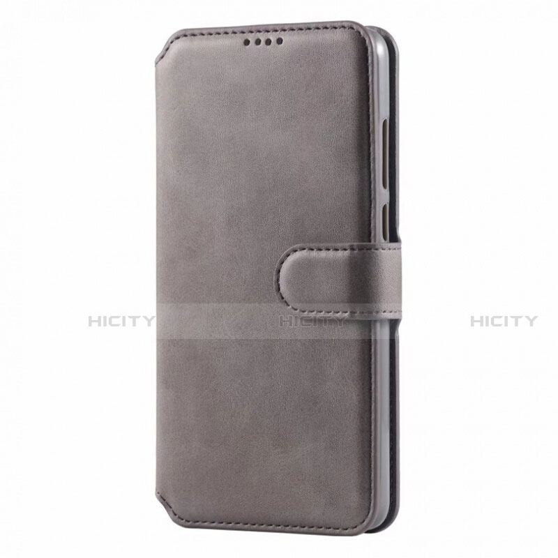 Custodia Portafoglio In Pelle Cover con Supporto T03 per Huawei P30 Lite Grigio