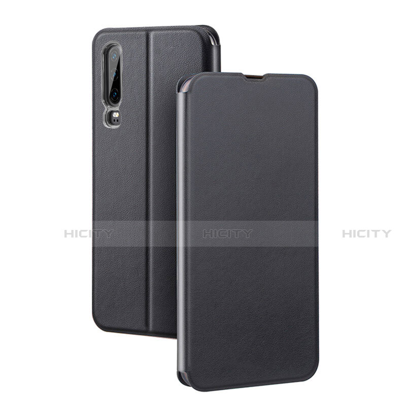 Custodia Portafoglio In Pelle Cover con Supporto T03 per Huawei P30 Nero