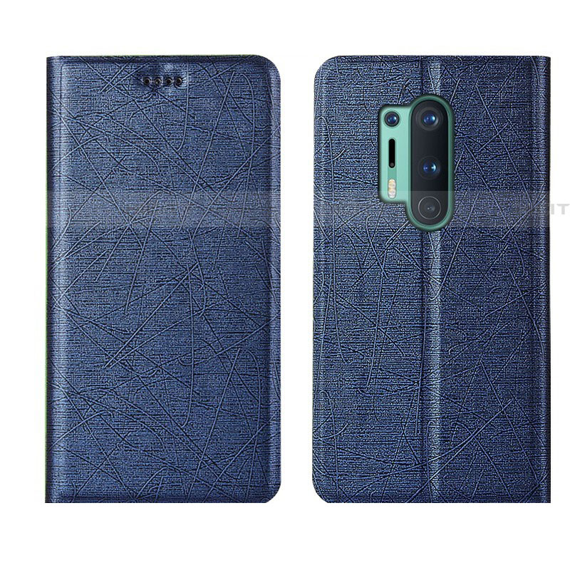 Custodia Portafoglio In Pelle Cover con Supporto T03 per OnePlus 8 Pro Blu